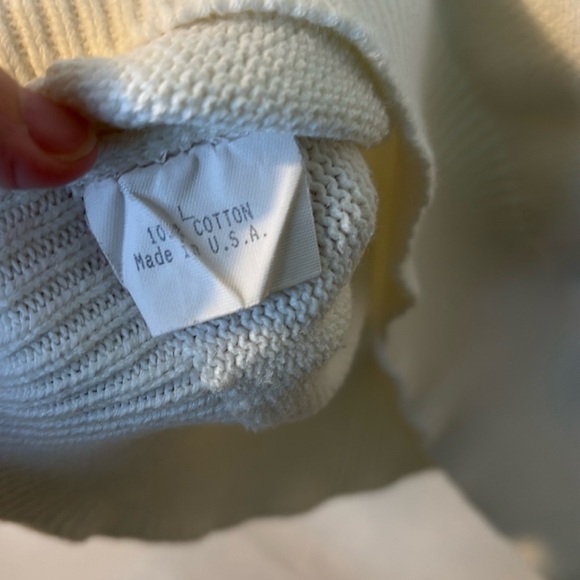 Vintage Saks Fifth Avenue Womens‎ Sweater Large White Argyle Cotton USA Preppy - Picture 4 of 6
